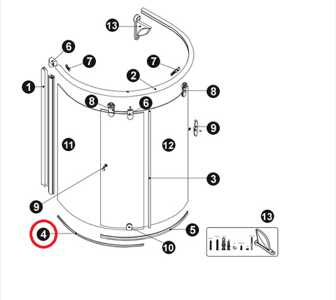 NOVELLINI - Guarnizione R51JOL21-TR  | Ricambio box doccia / Cabine attrezzate / Sopravasca