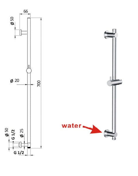 COLONNA DOCCIA CON PRESA ACQUA