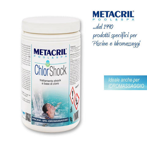 METACRIL - Chlor Shock - trattamento shock a base di cloro 1KG | Prodotto piscina / spa