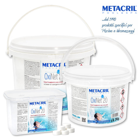 METACRIL - Oxi Net 20 - sanificante in pastiglie 5 kg | Prodotto piscine, spa