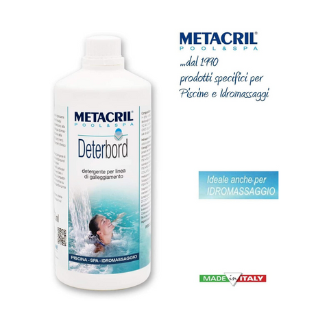 METACRIL - Deterbord - detergente per linea di galleggiamento 1 lt | Prodotto vasca idromassaggio, spa, piscina