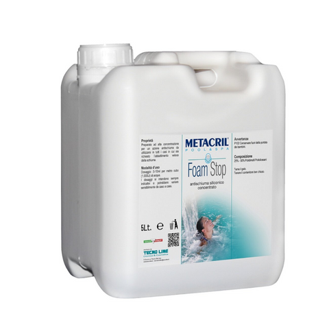 METACRIL - Foam Stop - antischiuma concentrato 5 lt | Prodotto piscine, vasche idromassaggio, spa